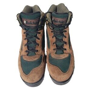 Raichle Boots Women 10.5 Brown Leather/Green Hiking Ankle Mountaineering Outdoor